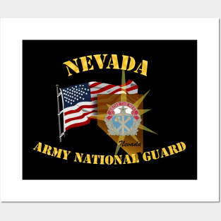 NEVADA - ARNG w Flag Posters and Art